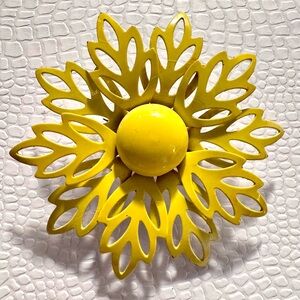 Vintage Yellow Floral Brooch